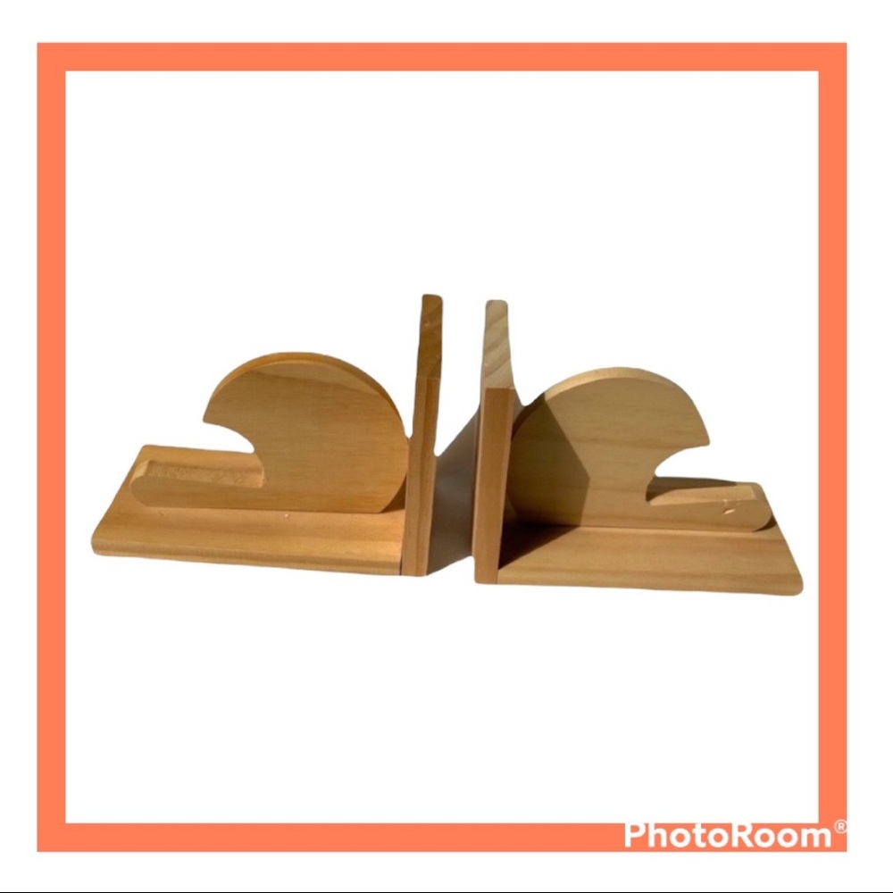 2/$30 Wooden Helmet Bookends Assembled